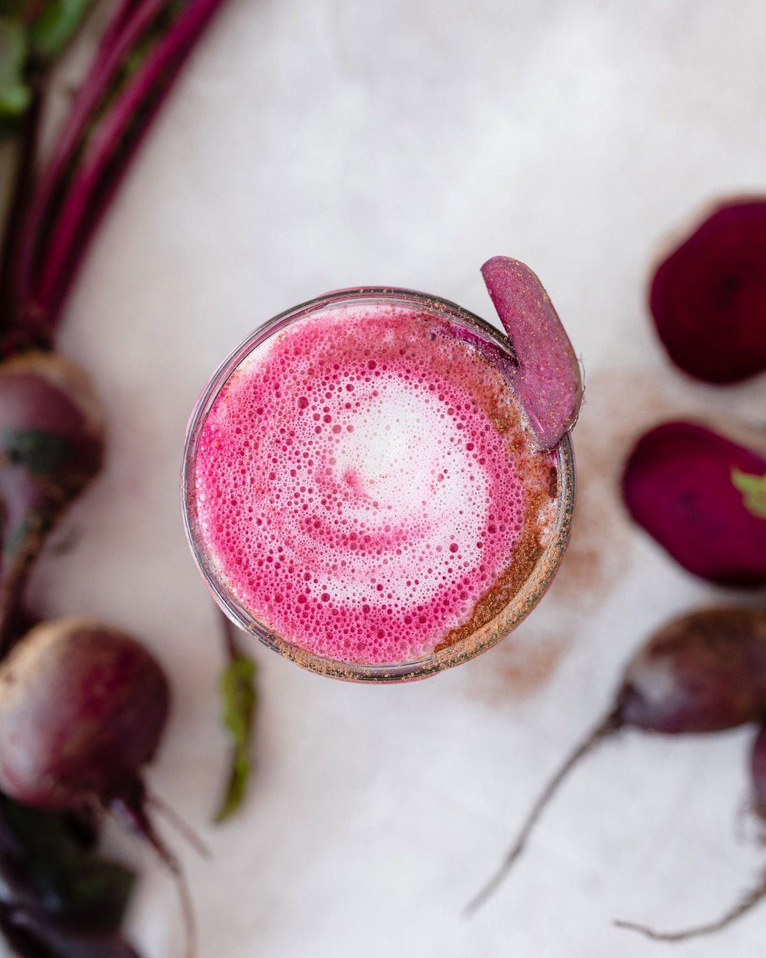 Pinker Rande-Latte