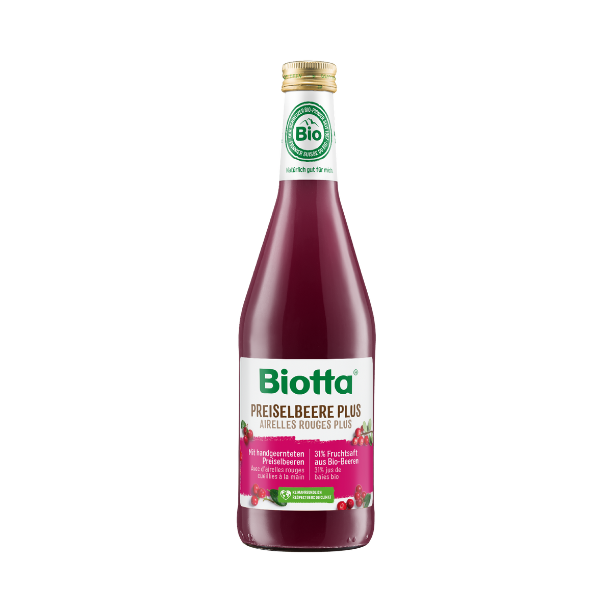 Biotta Preiselbeere Plus – Bio-Saft – 6x 500ml