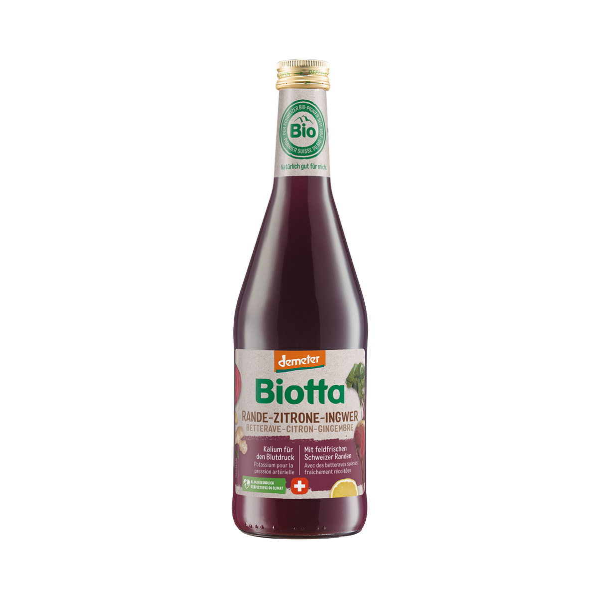 Biotta Demeter Rande-Zitrone-Ingwer – Bio-Saft – 6x 500ml
