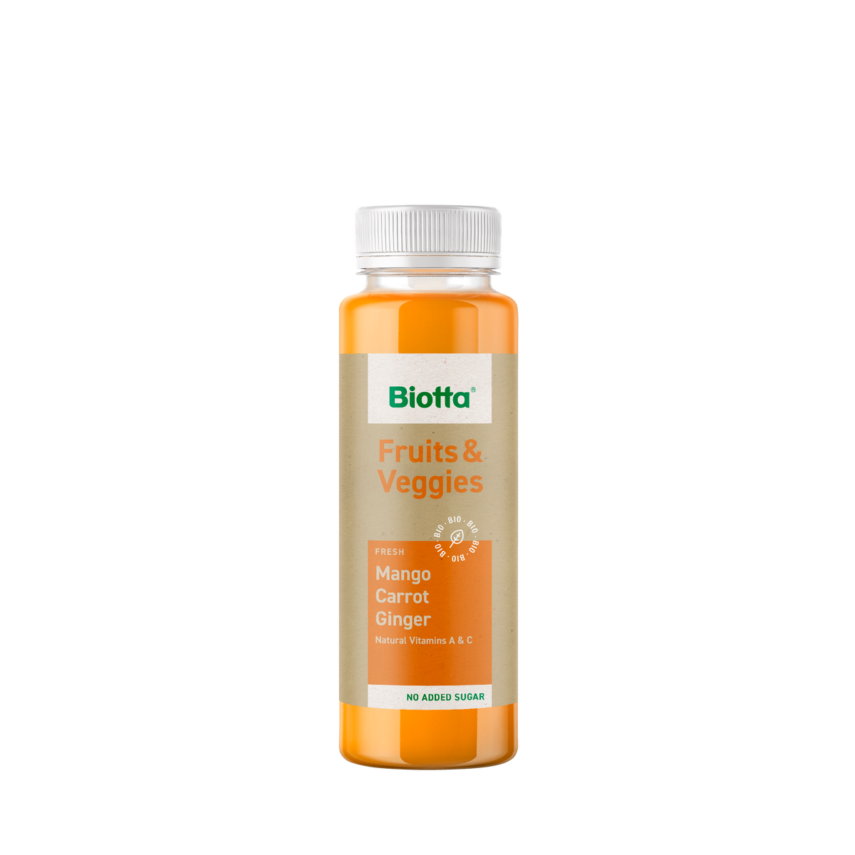 Biotta Fruits & Veggies Mango - Karotte - Ingwer – Bio-Smoothie – 6x 250ml